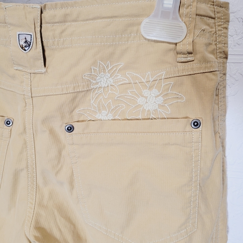 KUHL Kendra Embroidered Tan Cropped Pants - Picture 6 of 9